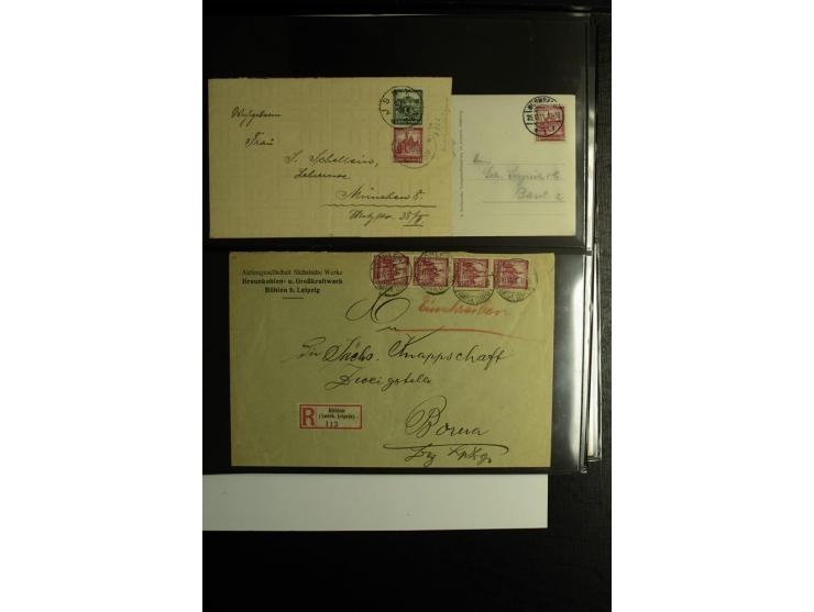 1923/1932, umfangreiche Sammlung mit einigen hundert Briefen und Karten mit vielen besseren Einzel- und Mehrfachfrankaturen, 