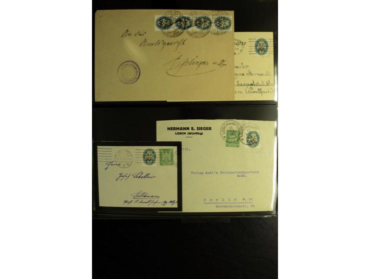 1923/1932, umfangreiche Sammlung mit einigen hundert Briefen und Karten mit vielen besseren Einzel- und Mehrfachfrankaturen, 