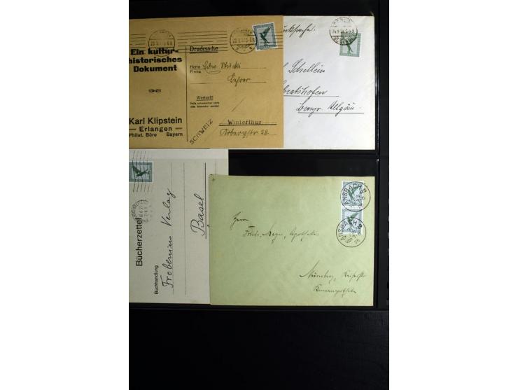 1923/1932, umfangreiche Sammlung mit einigen hundert Briefen und Karten mit vielen besseren Einzel- und Mehrfachfrankaturen, 