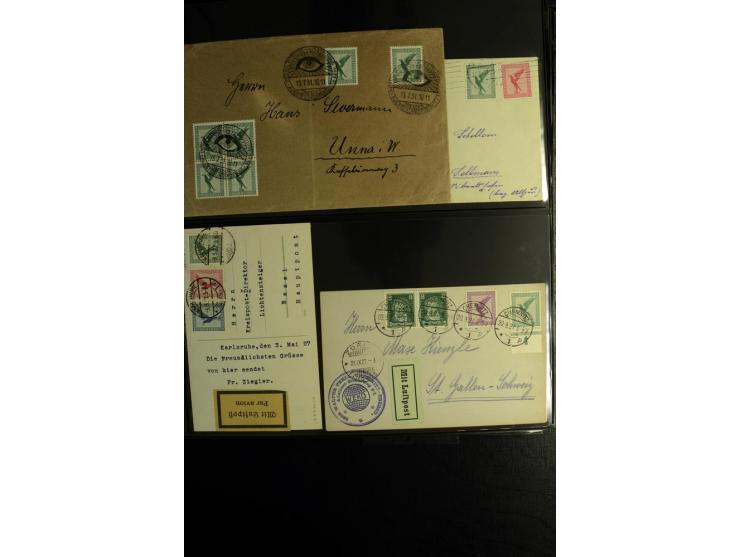 1923/1932, umfangreiche Sammlung mit einigen hundert Briefen und Karten mit vielen besseren Einzel- und Mehrfachfrankaturen, 