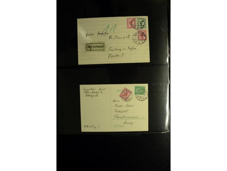 1923/1932, umfangreiche Sammlung mit einigen hundert Briefen und Karten mit vielen besseren Einzel- und Mehrfachfrankaturen, 