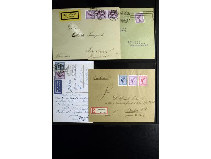 1923/1932, umfangreiche Sammlung mit einigen hundert Briefen und Karten mit vielen besseren Einzel- und Mehrfachfrankaturen, 