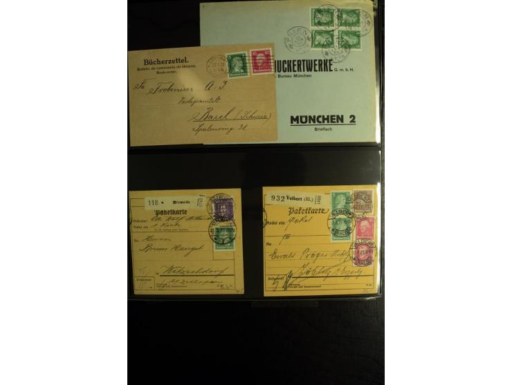 1923/1932, umfangreiche Sammlung mit einigen hundert Briefen und Karten mit vielen besseren Einzel- und Mehrfachfrankaturen, 