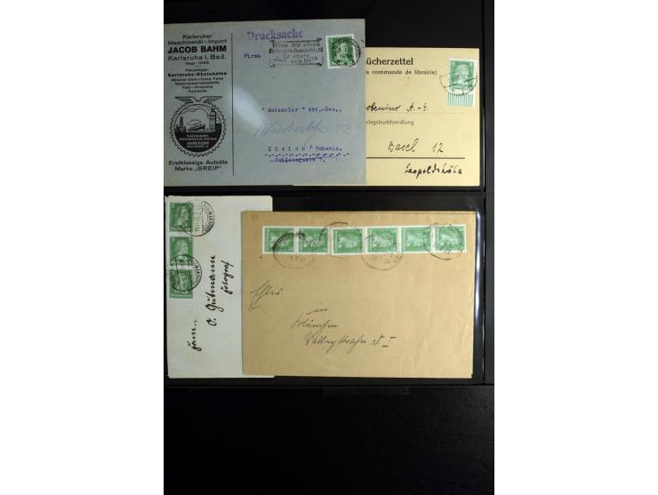 1923/1932, umfangreiche Sammlung mit einigen hundert Briefen und Karten mit vielen besseren Einzel- und Mehrfachfrankaturen, 