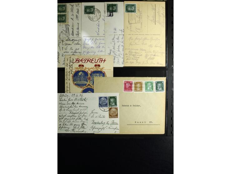 1923/1932, umfangreiche Sammlung mit einigen hundert Briefen und Karten mit vielen besseren Einzel- und Mehrfachfrankaturen, 