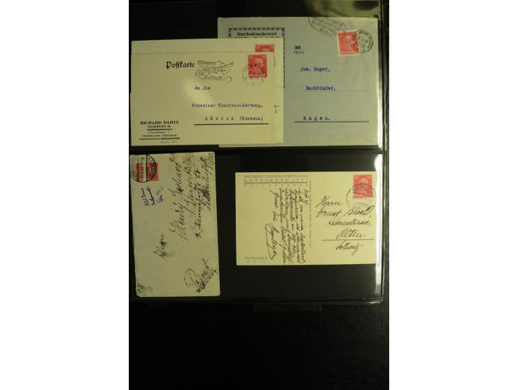 1923/1932, umfangreiche Sammlung mit einigen hundert Briefen und Karten mit vielen besseren Einzel- und Mehrfachfrankaturen, 