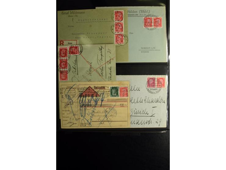 1923/1932, umfangreiche Sammlung mit einigen hundert Briefen und Karten mit vielen besseren Einzel- und Mehrfachfrankaturen, 