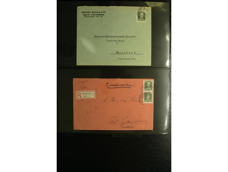 1923/1932, umfangreiche Sammlung mit einigen hundert Briefen und Karten mit vielen besseren Einzel- und Mehrfachfrankaturen, 