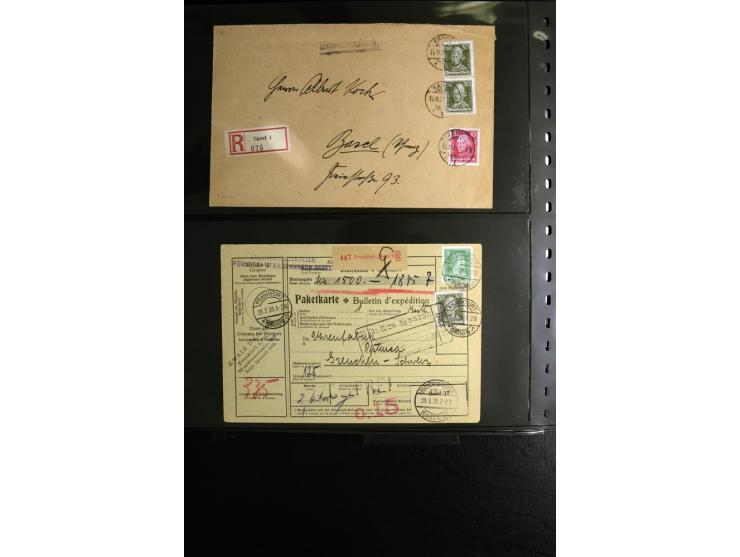 1923/1932, umfangreiche Sammlung mit einigen hundert Briefen und Karten mit vielen besseren Einzel- und Mehrfachfrankaturen, 