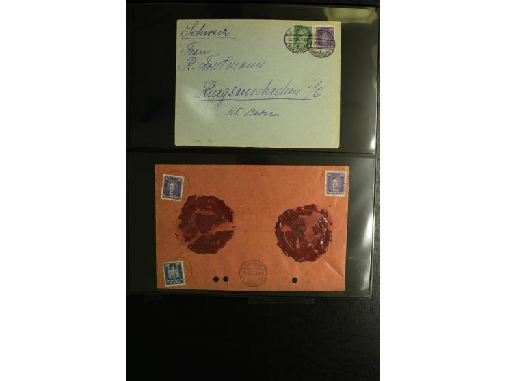 1923/1932, umfangreiche Sammlung mit einigen hundert Briefen und Karten mit vielen besseren Einzel- und Mehrfachfrankaturen, 