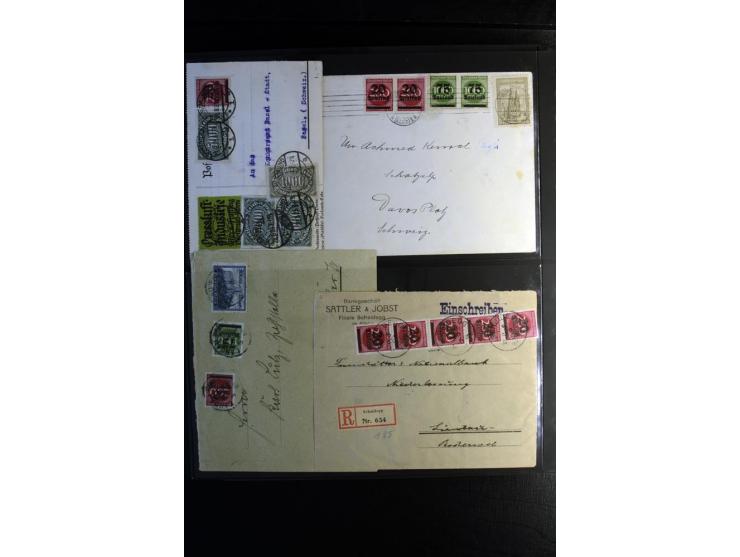 1923, interessante Sammlung "Hochinflation" mit einigen hundert Briefen und Karten, dabei Einzel- und Mehrfachfrankaturen mit