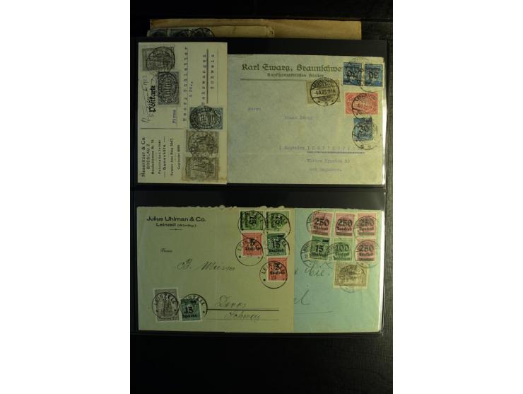 1923, interessante Sammlung "Hochinflation" mit einigen hundert Briefen und Karten, dabei Einzel- und Mehrfachfrankaturen mit