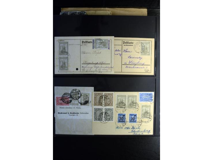 1923, interessante Sammlung "Hochinflation" mit einigen hundert Briefen und Karten, dabei Einzel- und Mehrfachfrankaturen mit