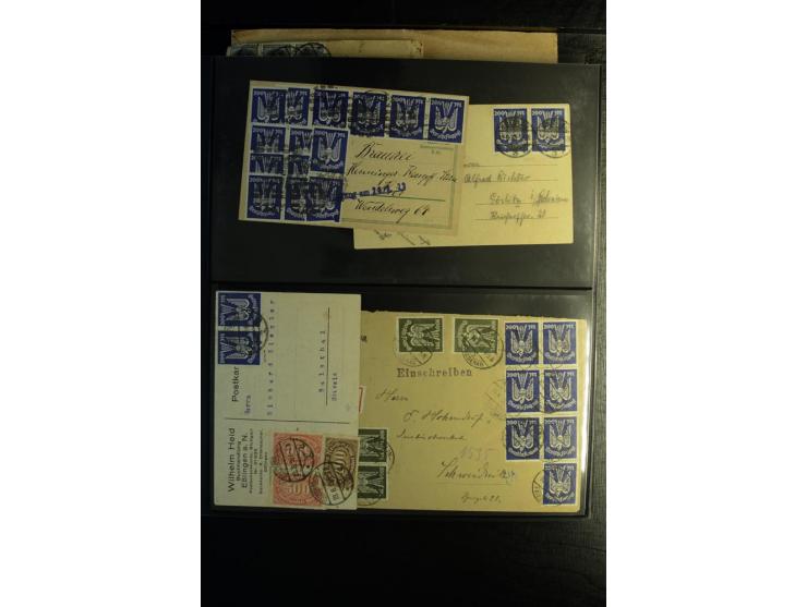 1923, interessante Sammlung "Hochinflation" mit einigen hundert Briefen und Karten, dabei Einzel- und Mehrfachfrankaturen mit