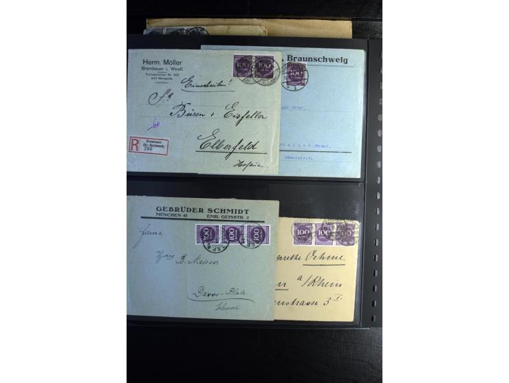1923, interessante Sammlung "Hochinflation" mit einigen hundert Briefen und Karten, dabei Einzel- und Mehrfachfrankaturen mit