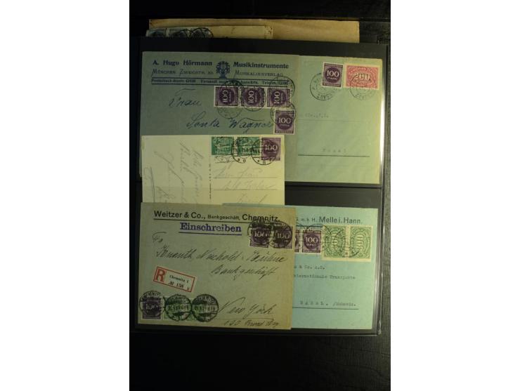 1923, interessante Sammlung "Hochinflation" mit einigen hundert Briefen und Karten, dabei Einzel- und Mehrfachfrankaturen mit