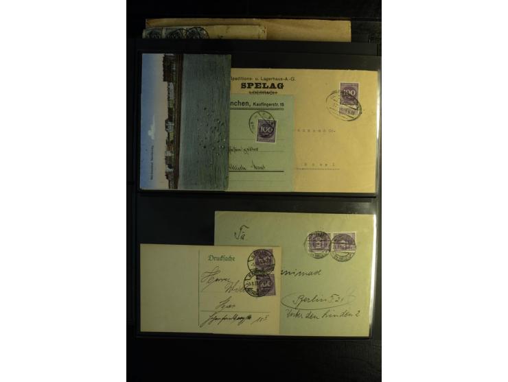 1923, interessante Sammlung "Hochinflation" mit einigen hundert Briefen und Karten, dabei Einzel- und Mehrfachfrankaturen mit