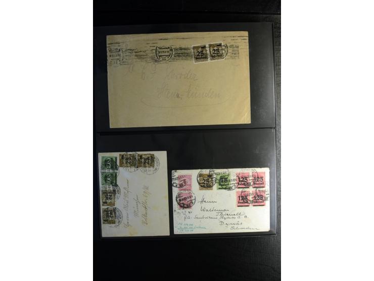 1923, interessante Sammlung "Hochinflation" mit einigen hundert Briefen und Karten, dabei Einzel- und Mehrfachfrankaturen mit