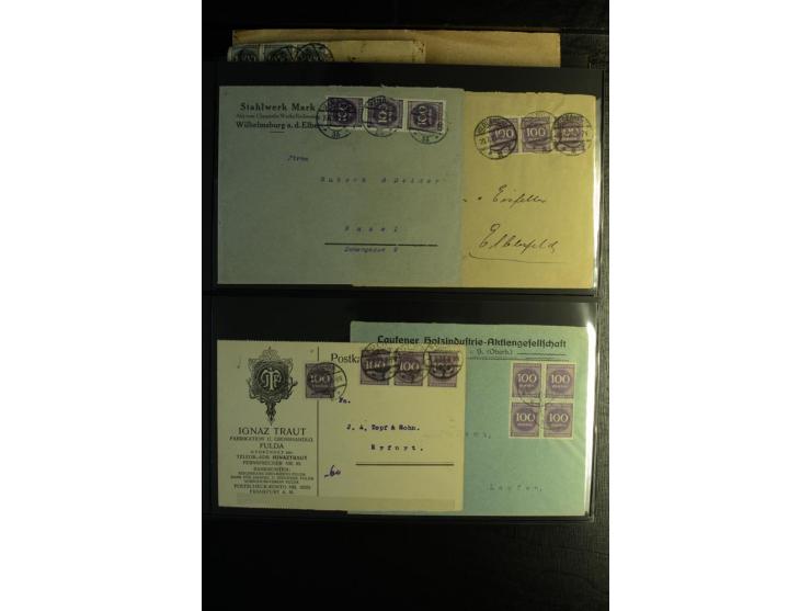 1923, interessante Sammlung "Hochinflation" mit einigen hundert Briefen und Karten, dabei Einzel- und Mehrfachfrankaturen mit