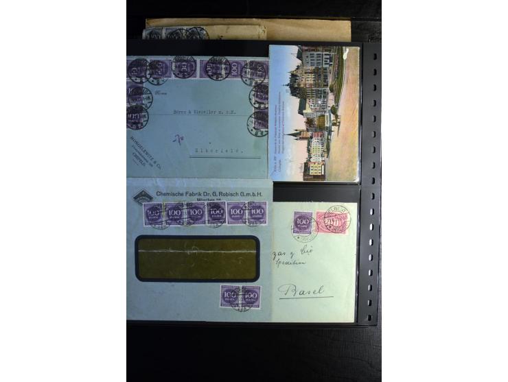 1923, interessante Sammlung "Hochinflation" mit einigen hundert Briefen und Karten, dabei Einzel- und Mehrfachfrankaturen mit