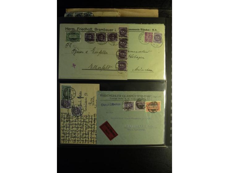 1923, interessante Sammlung "Hochinflation" mit einigen hundert Briefen und Karten, dabei Einzel- und Mehrfachfrankaturen mit
