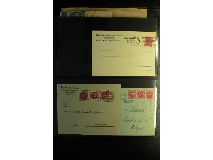 1923, interessante Sammlung "Hochinflation" mit einigen hundert Briefen und Karten, dabei Einzel- und Mehrfachfrankaturen mit