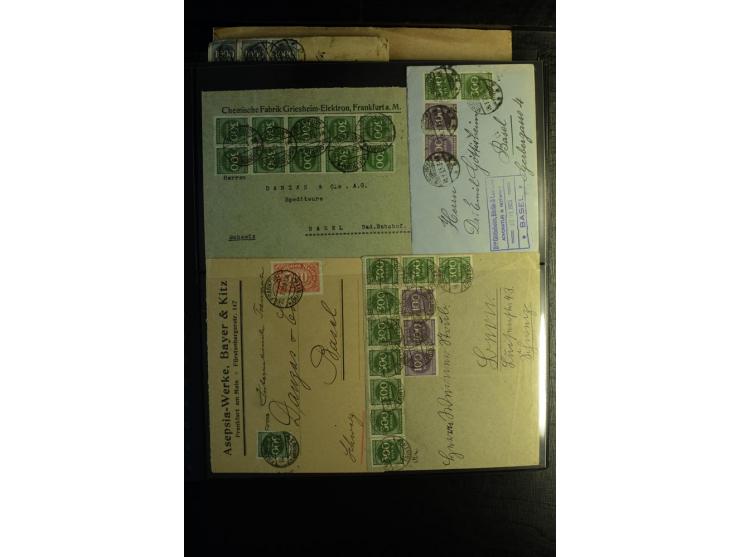 1923, interessante Sammlung "Hochinflation" mit einigen hundert Briefen und Karten, dabei Einzel- und Mehrfachfrankaturen mit