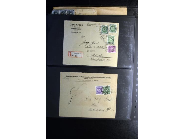 1923, interessante Sammlung "Hochinflation" mit einigen hundert Briefen und Karten, dabei Einzel- und Mehrfachfrankaturen mit