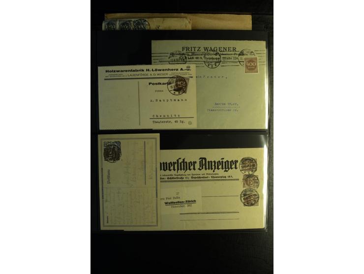 1923, interessante Sammlung "Hochinflation" mit einigen hundert Briefen und Karten, dabei Einzel- und Mehrfachfrankaturen mit