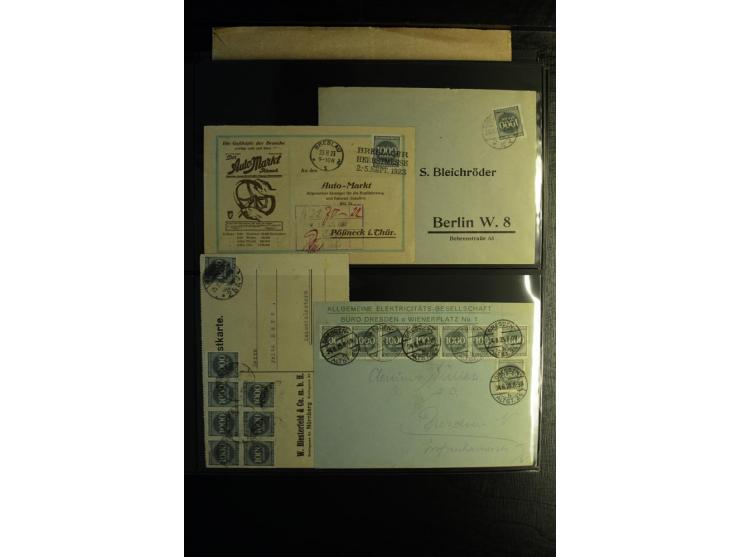 1923, interessante Sammlung "Hochinflation" mit einigen hundert Briefen und Karten, dabei Einzel- und Mehrfachfrankaturen mit