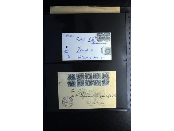 1923, interessante Sammlung "Hochinflation" mit einigen hundert Briefen und Karten, dabei Einzel- und Mehrfachfrankaturen mit