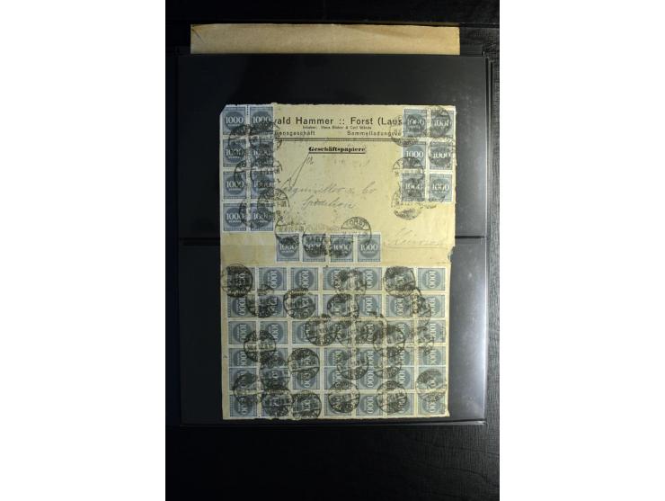 1923, interessante Sammlung "Hochinflation" mit einigen hundert Briefen und Karten, dabei Einzel- und Mehrfachfrankaturen mit