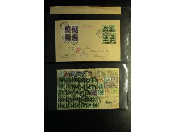 1923, interessante Sammlung "Hochinflation" mit einigen hundert Briefen und Karten, dabei Einzel- und Mehrfachfrankaturen mit