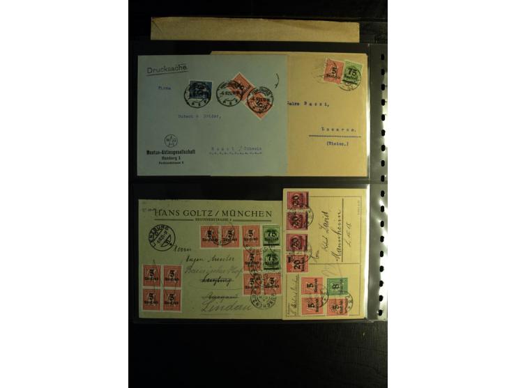 1923, interessante Sammlung "Hochinflation" mit einigen hundert Briefen und Karten, dabei Einzel- und Mehrfachfrankaturen mit