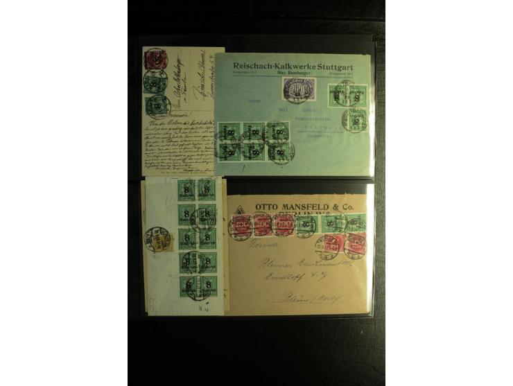 1923, interessante Sammlung "Hochinflation" mit einigen hundert Briefen und Karten, dabei Einzel- und Mehrfachfrankaturen mit