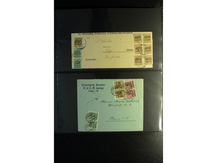 1923, interessante Sammlung "Hochinflation" mit einigen hundert Briefen und Karten, dabei Einzel- und Mehrfachfrankaturen mit