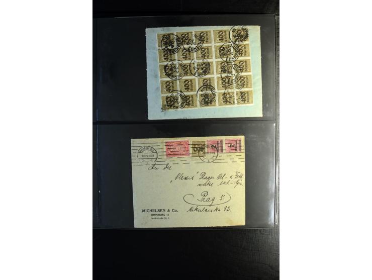 1923, interessante Sammlung "Hochinflation" mit einigen hundert Briefen und Karten, dabei Einzel- und Mehrfachfrankaturen mit