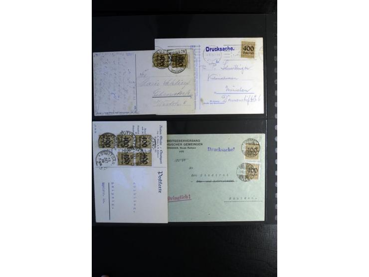 1923, interessante Sammlung "Hochinflation" mit einigen hundert Briefen und Karten, dabei Einzel- und Mehrfachfrankaturen mit