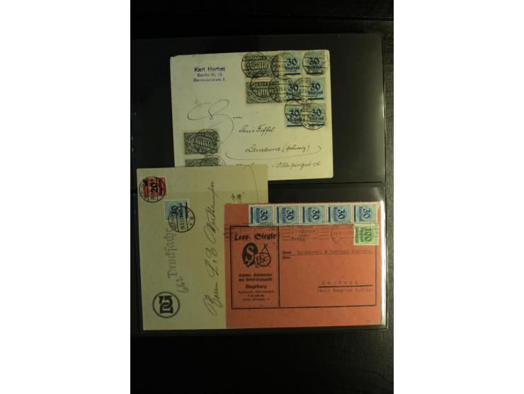1923, interessante Sammlung "Hochinflation" mit einigen hundert Briefen und Karten, dabei Einzel- und Mehrfachfrankaturen mit