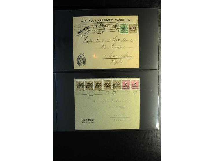 1923, interessante Sammlung "Hochinflation" mit einigen hundert Briefen und Karten, dabei Einzel- und Mehrfachfrankaturen mit