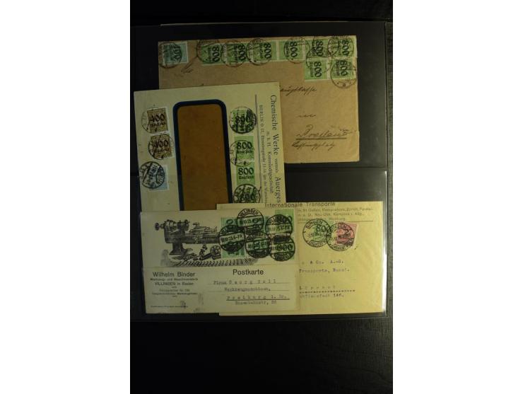 1923, interessante Sammlung "Hochinflation" mit einigen hundert Briefen und Karten, dabei Einzel- und Mehrfachfrankaturen mit