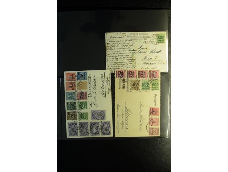 1923, interessante Sammlung "Hochinflation" mit einigen hundert Briefen und Karten, dabei Einzel- und Mehrfachfrankaturen mit