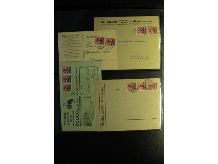 1923, interessante Sammlung "Hochinflation" mit einigen hundert Briefen und Karten, dabei Einzel- und Mehrfachfrankaturen mit