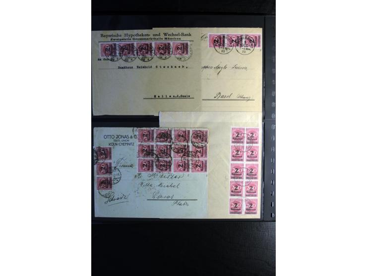 1923, interessante Sammlung "Hochinflation" mit einigen hundert Briefen und Karten, dabei Einzel- und Mehrfachfrankaturen mit