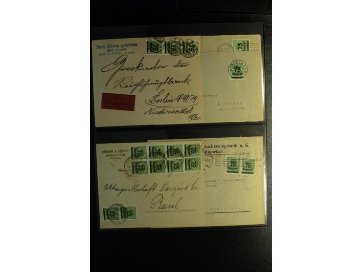 1923, interessante Sammlung "Hochinflation" mit einigen hundert Briefen und Karten, dabei Einzel- und Mehrfachfrankaturen mit