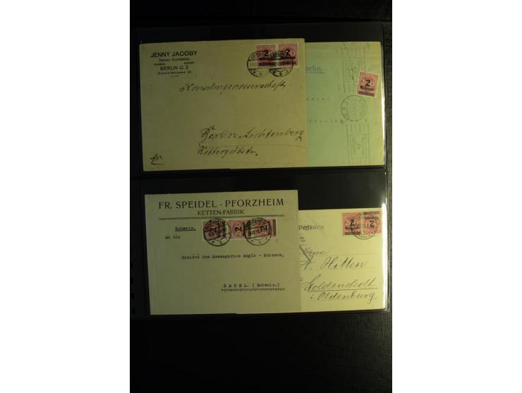 1923, interessante Sammlung "Hochinflation" mit einigen hundert Briefen und Karten, dabei Einzel- und Mehrfachfrankaturen mit