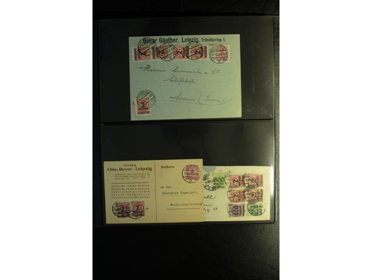 1923, interessante Sammlung "Hochinflation" mit einigen hundert Briefen und Karten, dabei Einzel- und Mehrfachfrankaturen mit