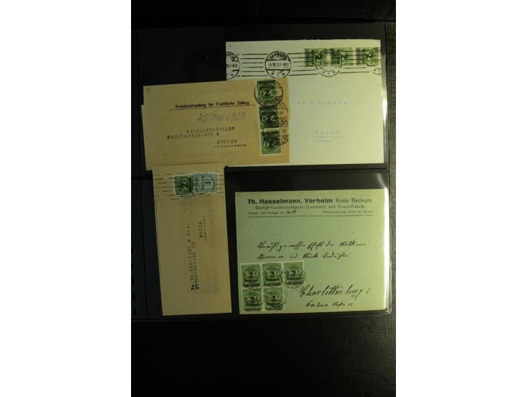 1923, interessante Sammlung "Hochinflation" mit einigen hundert Briefen und Karten, dabei Einzel- und Mehrfachfrankaturen mit