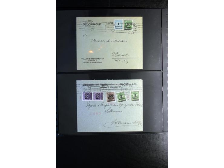 1923, interessante Sammlung "Hochinflation" mit einigen hundert Briefen und Karten, dabei Einzel- und Mehrfachfrankaturen mit