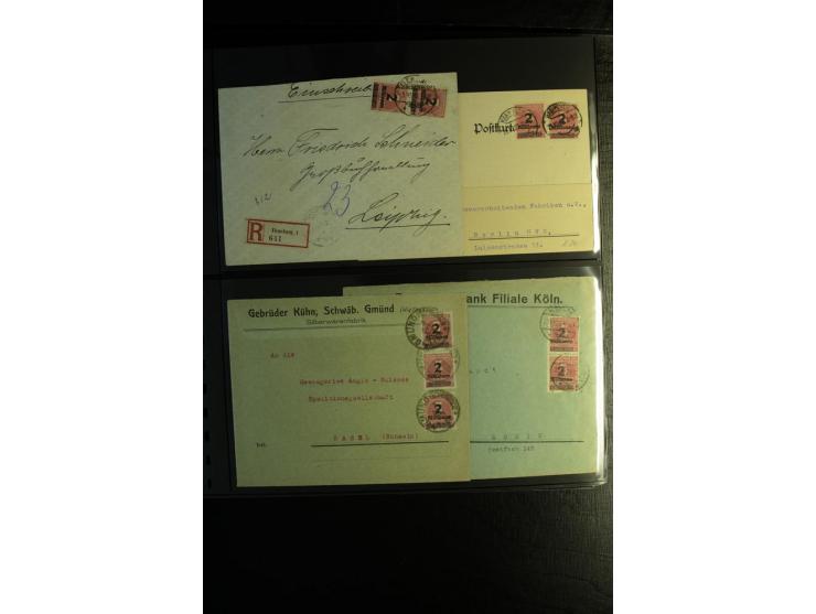 1923, interessante Sammlung "Hochinflation" mit einigen hundert Briefen und Karten, dabei Einzel- und Mehrfachfrankaturen mit